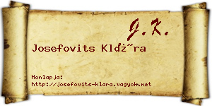 Josefovits Klára névjegykártya
